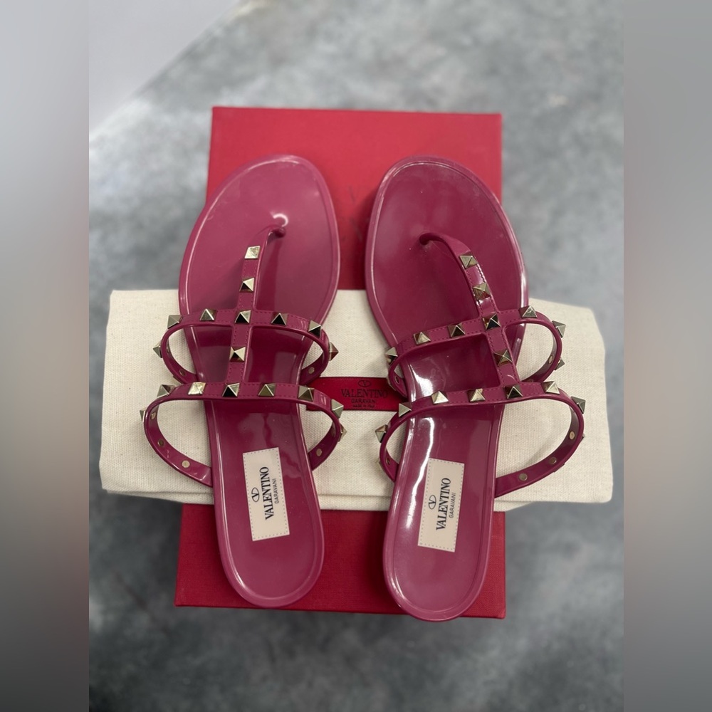 Valentino Rockstud Jelly Sandal